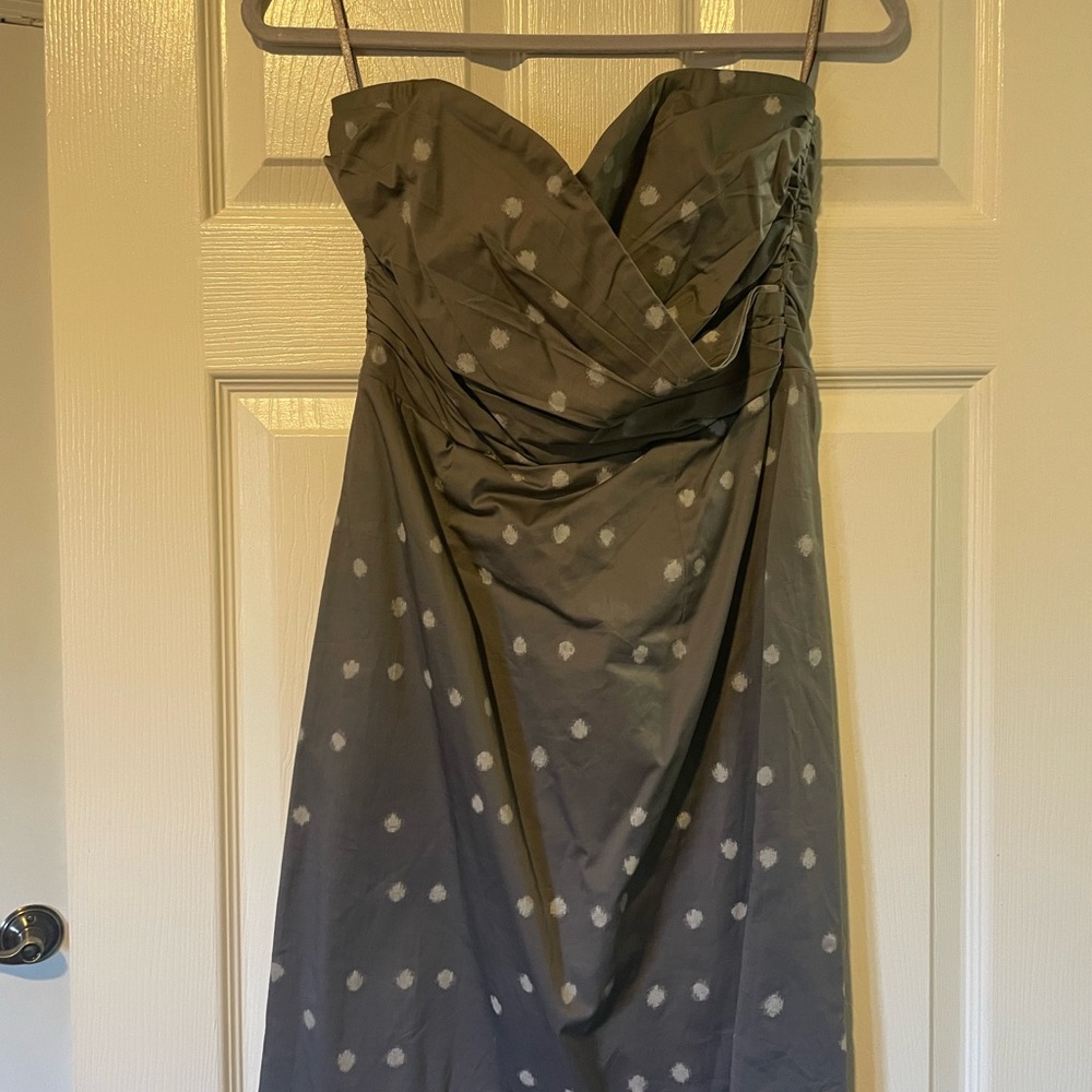 H&M Strapless Dress in Gray with White Accents